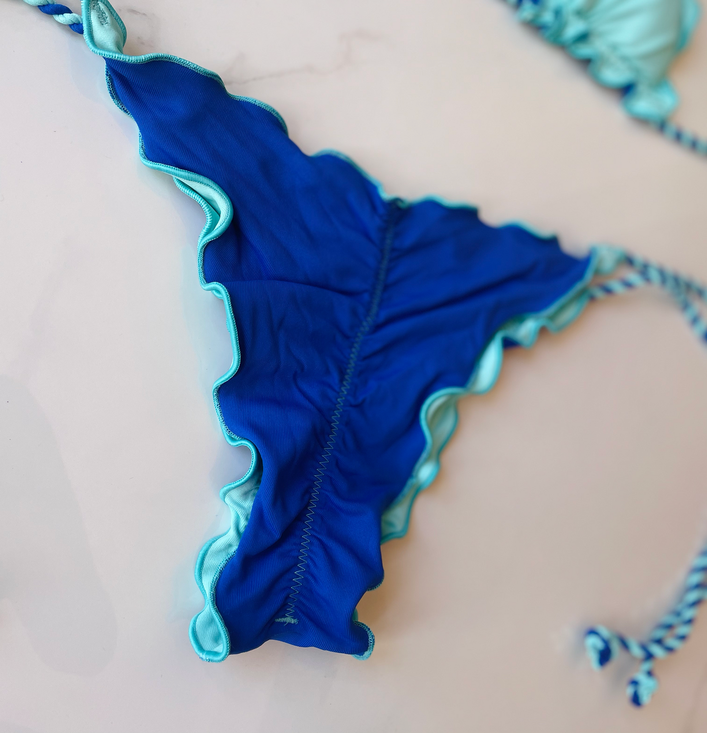 Reversible Turquoise & Blue Brazilian Bikini