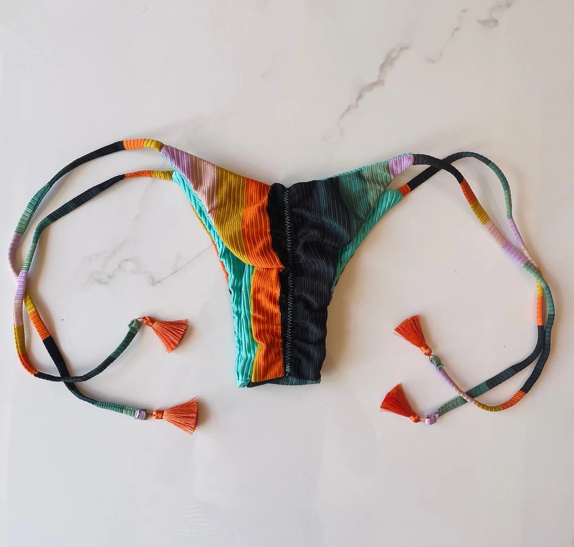 Caribbean Vibes' Multi Color Traditional Brazilian Bikini